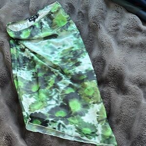 Motel Rocks Green Floral Skirt